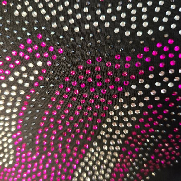 Bebe Top Black Rhinestone T shirt Lips Mouth Size M Short Sleeve Y2K Mcbling - Picture 3 of 7